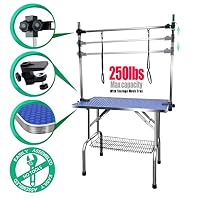SCYL 36" Foldable Dog Pet Cat Grooming Table with Arm Clamp for Large Animals (36" L X 24" W)