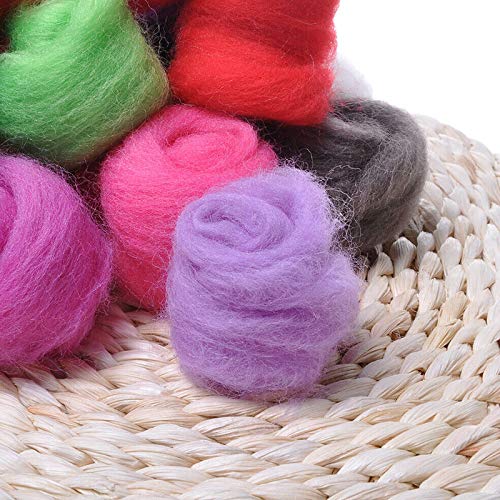 YWILLINK 1 Set 40 Colors Wool Felt Needles Tools Needle Felting Mat Starter DIY Kit Gifts