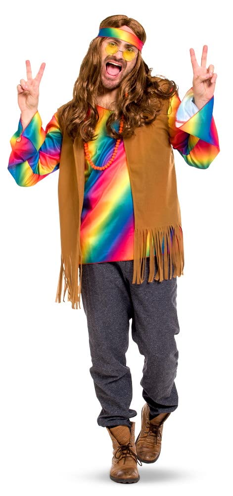 Folat - Hippie Costume For Men - Size: M-L