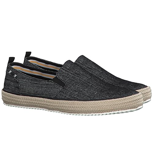Gogfreg Men's Espadrille Slip On Flat LoaferFor Men Black US 11