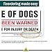 Warning Beware of Dogs You Have Been Warned Not Responsible for Injury or Death Sign, 10x7 Inches, Rust Free .040 Aluminum, Fade Resistant, Made in USA by My Sign Center