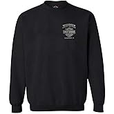 Harley-Davidson Men's Ghoulish Biker Skull Pullover Fleece Sweatshirt, Black