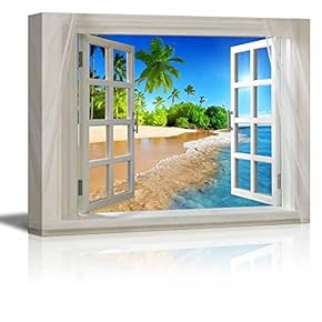 Glimpse into Palm Tree and Beach Out of...