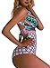 OGNEE Women One Piece Swimsuit Deep V-Neckline with Cross-back Swimwear Multicoloured