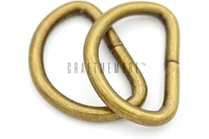CRAFTMEMORE D-Ring Findings 5/8, 3/4 & 1 Inch Metal Non Welded D Rings for Belts Bags Lanyard Leathercraft Avail 4 Colors