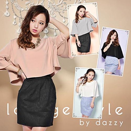 Amazon ラウンジスタイル Lounge Style 2ピース ショート丈トップス エンボス加工スカートセットアップミニドレス ワンピ レディース 4 ブラック ワンピース チュニック 通販