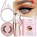 Magnetic Eyeliner and Lashes, Magnetic Eyeliner, Magnetic Eyelashes, Waterproof Magnetic Eyelashes With Eyeliner, Eyelashes With Natural Look - Comes With Tweezers