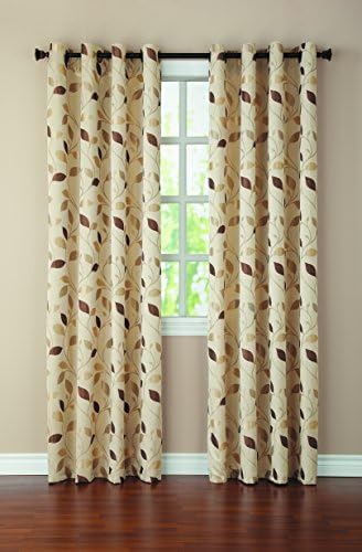 United Linens 2 piece jacquard window curtain Window treatments for kitchen and drapes for living room and bedroom panels with grommet (38x84, grey)