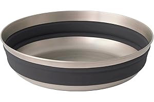 Sea to Summit Detour Stainless Steel Collapsible Bowl, Large (31 fl oz), Beluga Black