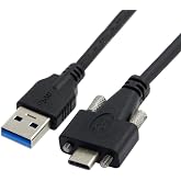 chenyang USB 3.0 to USB C Dual Locking Connector Data Cable with Panel Mount Screw for Industrial Camera 1.2M