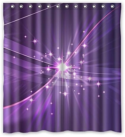 White Purple luminous star Lens flare effect Theme Sets Shower Curtain 66 "x72" Bathroom Accessories Design Waterproof CYS Home Bath Decorating Curtain