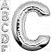 AFTERLOON® 40 Inch Giant Jumbo Helium Foil Mylar Alphabet Balloons for Graduation Anniversary Celebration Bridal Shower Wedding Birthday Party Decorations, Premium Quality, Glossy Silver Letter C
