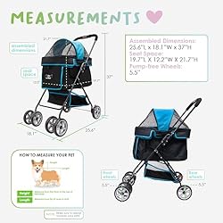 Swift Pet Stroller - Teal: Zipperless, Quality Mesh