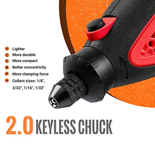 TACKLIFE Rotary Tool Kit with MultiPro Keyless Chuck and Flex Shaft