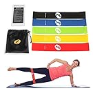 TOPLUS Set of 5 Loops Exercise Resistance Bands for Home Workout, Pilates, Yoga, Rehab, Physical Therapy with Carry Bag and Instructional Booklet