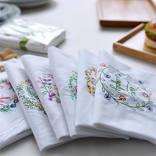 Cotton Craft Napkins, 6 Pack Standard Size Dinner Napkins 45CM×70CM White, 100% Cotton, Tailored with Mitered corners and a generous hem