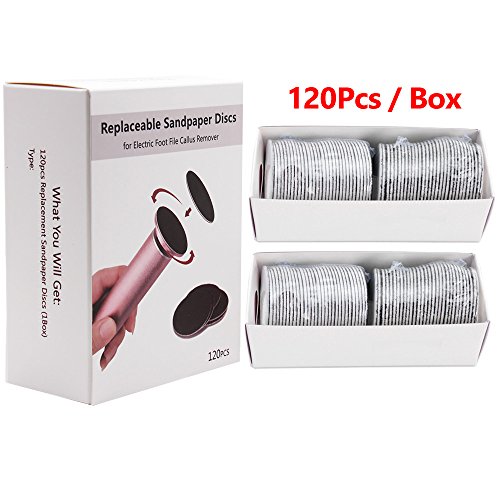 120pcs (1 Big Box) Replacement Sandpaper Disk Sanding Pad for Electric Foot File Pedicure Tools (80 Grit Extra Coarse)