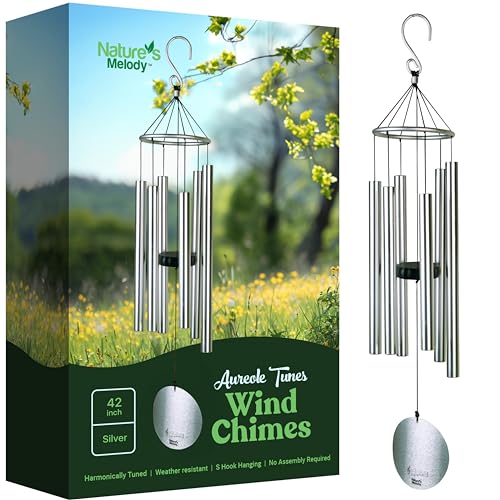 NATURE'S MELODY - Aureole Tunes Klangspiel, ca. 42 Zoll / ca. 106 cm, silberfarben
