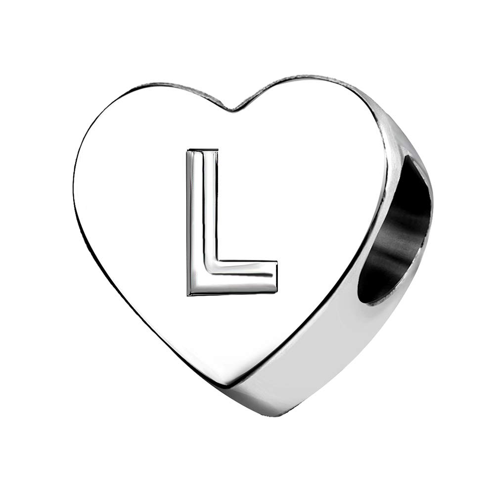 KunBead Jewelry Letter L Initial Charms I Love You Heart 40 Dad Mothers Day Bangle Charms for Women Bracelets