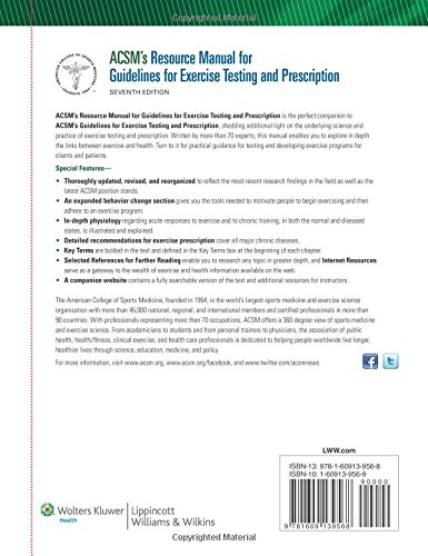 ACSM's Resource Manual for Guidelines for Exercise Testing and