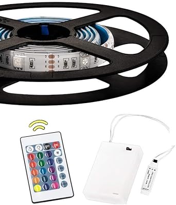 1 M Batteriebetriebene Rgb Led Lichtbander Flexible Lichtschlauchbeleuchtung Mit Batterie Netzteil Und 24 Tasten Rf Fernbedienung Amazon De Beleuchtung