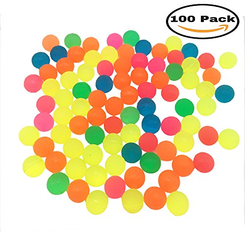 Mydio 100 Pack 0.8 Inch Bouncy Balls,Assorted Color,Solid Color High Bouncing Balls for Kids Playtime and Prizes
