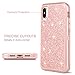 DOMAVER iPhone Xs Case,iPhone X Case Shockproof Glitter Sparkle Bling Women 3 in 1 with Shiny Faux Leather Hard Case Soft Bumper Cute Protective Phone Case Cover for iPhone Xs/iPhone X,Rose Gold/Pink