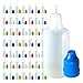 510 Central 30mL LDPE Plastic Thin Tip Dropper Bottles (50 Pack, Multi Color Caps)