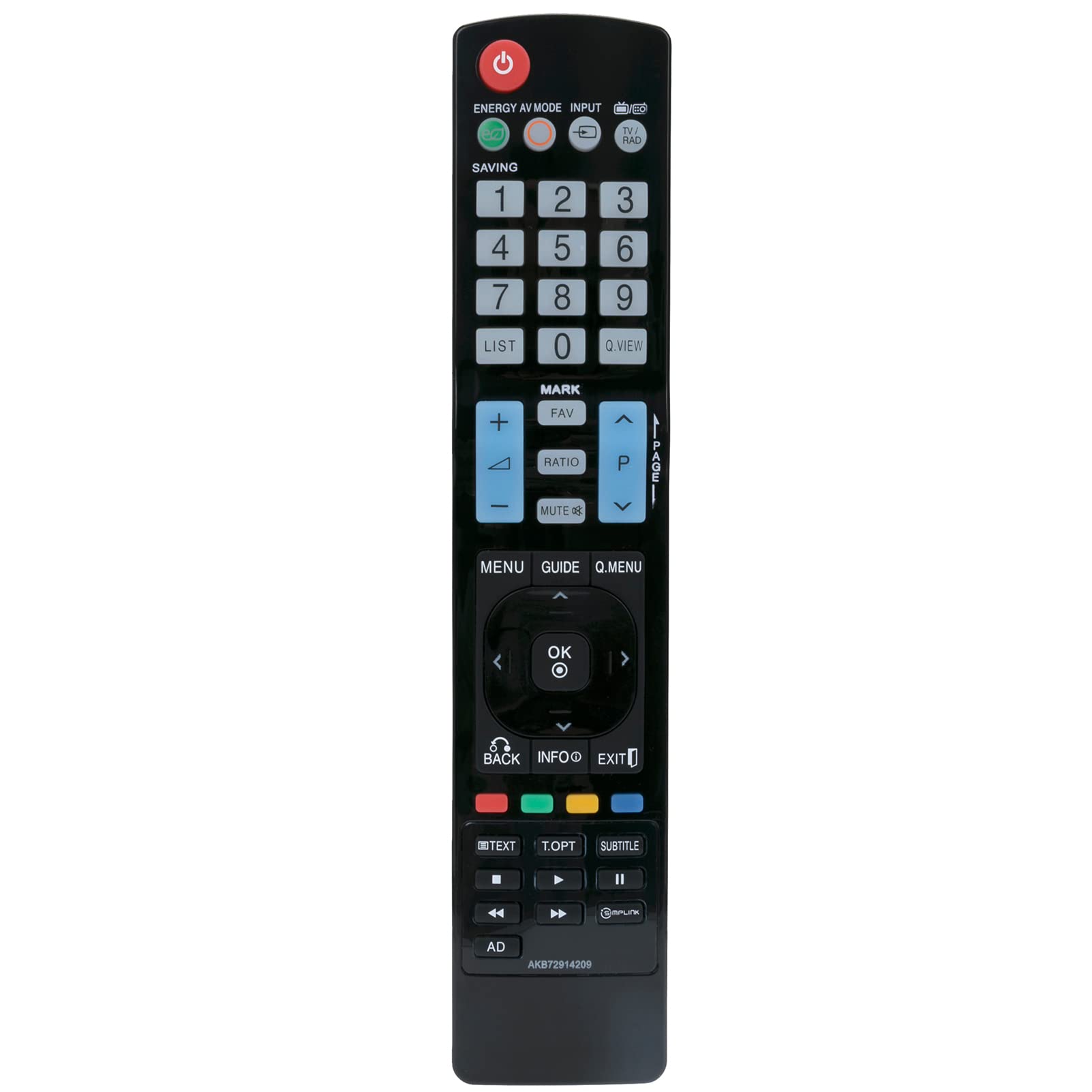 VINABTY AKB72914209 Replacement Remote Compatible with LG TV 55LD650 32LD550 47LE5300 55LE5300 42LD520 42LD550 46LD550 52LD550UB 42LE7300 47LE7300 55LE7300 32LD420 42LD420 47LD420 32LD450 37LD450