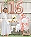 16th Birthday Decorations for Girls Sweet 16 Cake Topper and Satin Sash, Rose Gold Number 16 Balloons, Confetti Balloons and Happy Birthday Banner for Sixteen Party Supplies