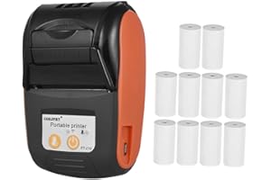 Sunydog Thermal Receipt Printer,PT-210 Portable Thermal Printer Handheld 58mm Receipt Printer for Retail Stores Restaurants Factories Logistics,10 Paper Rolls