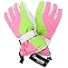 Simplicity Women's Winter Waterproof Outdoor Snowboard Ski Gloves,PinkGreen M