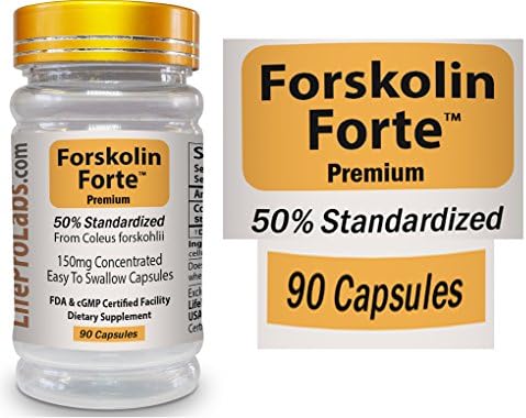 Forskolin Premium 50% 90 Pure Caps |Not 10% or 20%| Up to 10x more, 65x concentration of Coleus Forskohlii root, cGMP, Weight loss and Lean Muscle Effects, Clinical, cGMP, ISO, FDA, GNC, Guaranteed