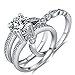 MABELLA 2.7 Carats Round Cut White Cubic Zirconia Alternative Engagement Wedding Ring Set for Women Size 5-10