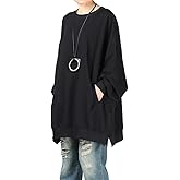 Minibee Women's Oversized Sweatshirt Crewneck Long Sleeve Tunic Shirts Plus Size Pullover Tops Fall Outfits