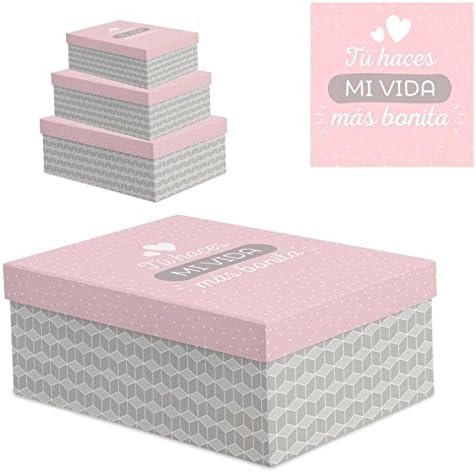Juego 3 cajas regalo diseño frases 
