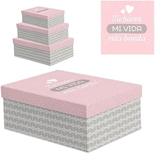 Juego 3 cajas regalo diseño frases 