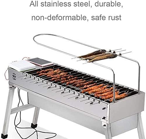 review Portable Electric Rotating Grill with USB Interface, Stainless Steel Multi-Function, Double Wall, Electric Grill Grill, Fit Camping, Travel, Hiking, Barbecue
