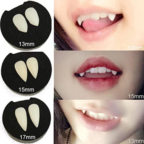 3 Pairs Vampire Halloween Fasle Teeth Fangs Dentures Cosplay Props Halloween Costume Props Party Favors (3pack)