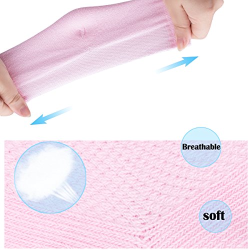 Amcami 4 Pairs Open Toe Heel Moisturizing Gel Socks Soft Ventilate Gel Heel for Dry Hard Cracked Skin Comfy Day Night Care Skin (Gray,Green,Pink,Black)