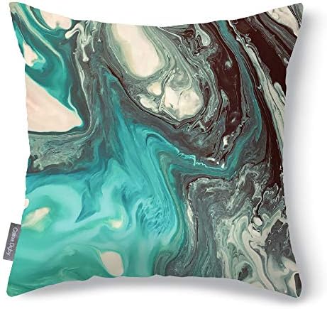 Celina Digby Waterproof, Outdoor, Weather Resistant Garden Cushion Ocean Marble 42x42cm - Designed, Printed and Handmade in UK