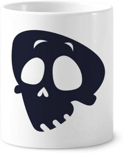 Amazon Helpless絵文字ハロウィンスカルセラミック歯ブラシペンホルダーマグホワイトカップ350 Mlギフト 文具ケース 文具ホルダー 文房具 オフィス用品