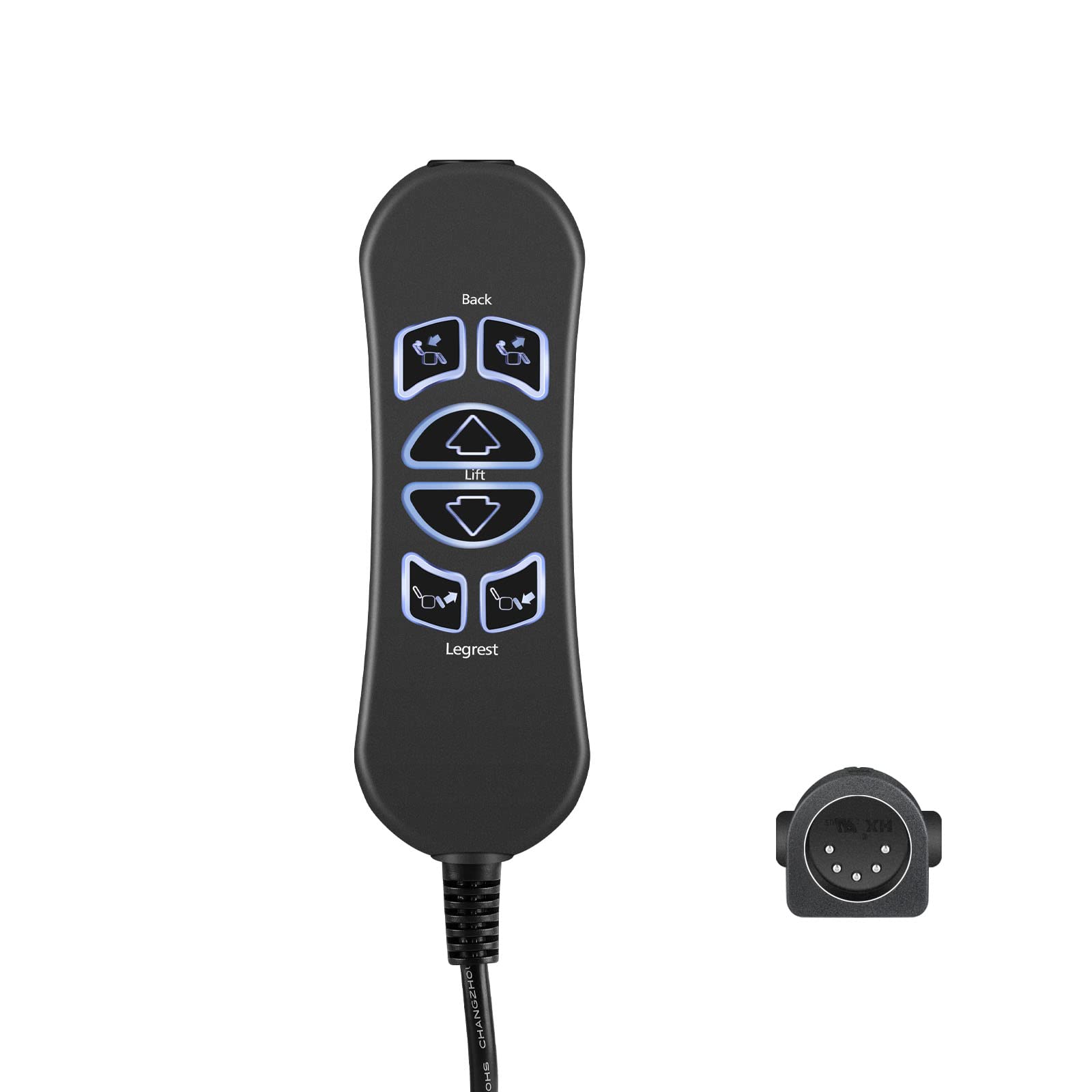 Photo 1 of MineCtrl Lift Chairs Power Recliners 6 Button 5 Pin Prong MLSK89-A2 Remote Handset Controller Hand Control with USB and Backlight (Three Motor)