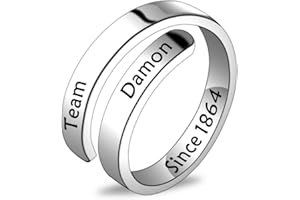 WKXZMTR Vampire Inspired Jewelry Vampire Rings Vampire Fans Gift Team Damon Since 1864 Rings Damon Stefan Salvatore Gift for TV Fans