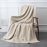 PHF 100% Cotton Waffle Weave Throw Blanket