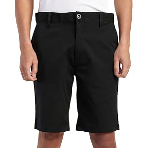RVCA Men's Weekend Stretch 2 Shorts - 20" Stretch Cotton, Black