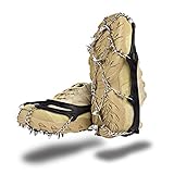 Ice Grippers Cleats Hiking on 12 Teeth Claws Traction Cleats  Stainless Steel Chain Anti-Slip Spikes Crampons,M/L