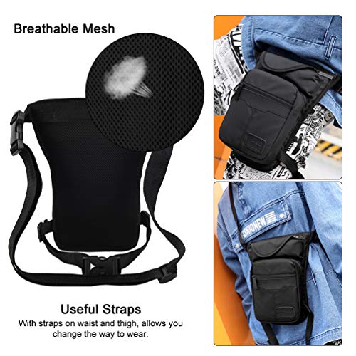 VBG VBIGER Mens Fanny Packs Retro Drop Leg Bag Sports Tactical Bag Waist Bag Sports Fanny Thigh Pack