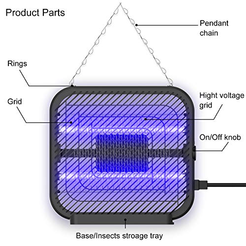 TOLOCO Bug Zapper Indoor Electric Mosquito Killer, Insect Killer Wall Mounting 360° Diffused