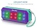 Aduro Amplify Sound Glow Wireless Portable Speaker w/ LED Light Show & Built-in FM Radio & Hands Free Calling w/ Built-in Microphone (Purple/Turquoise)